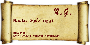 Mauts Gyöngyi névjegykártya